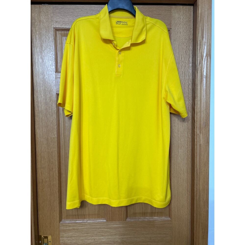 Nike Golf Dri Fit Mens Short Sleeve Polo Shirt XXL Yellow